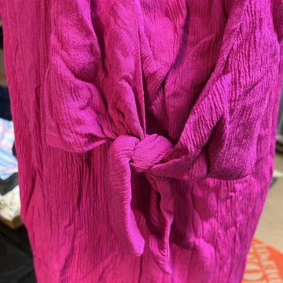 Soft Surroundings Cold Shoulder Destin Dress Fuchsia Pink Size L - Picture 6 of 8